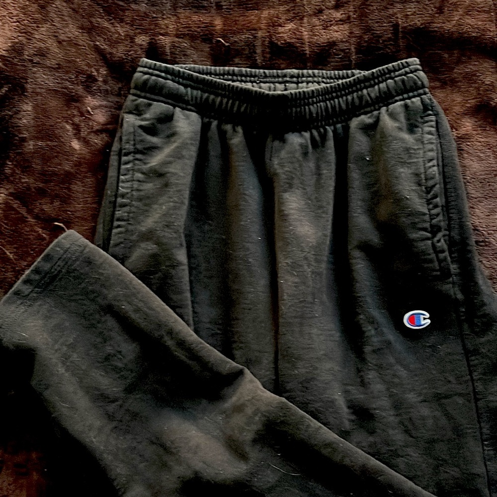 Straight Leg Black Champion Sweatpants